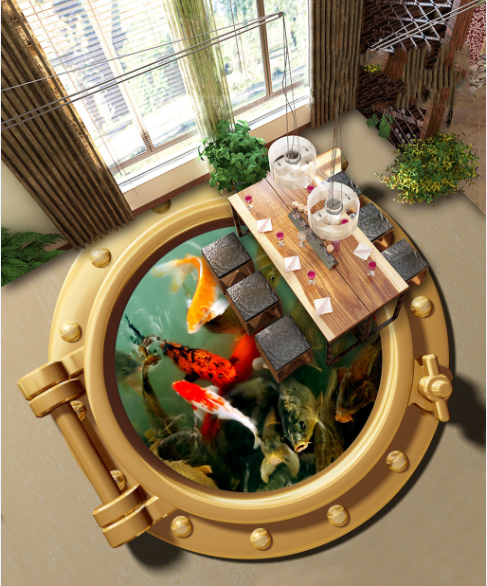 3D Glass Fish 203 Floor Mural Wallpaper AJ Wallpaper 2