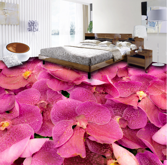 3D Red Blossoms Floor Mural Wallpaper AJ Wallpaper 2