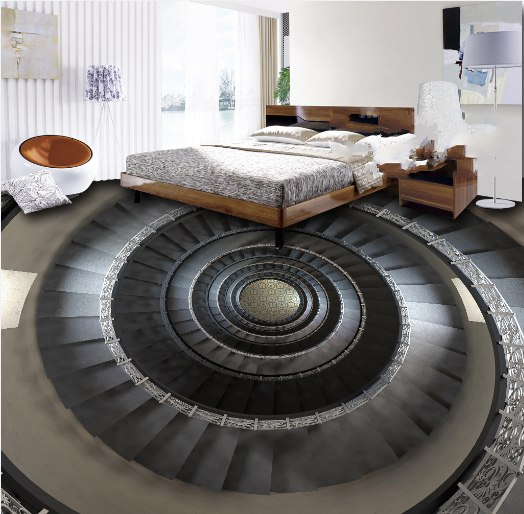 3D Black Spiral Staircase 467 Floor Mural Wallpaper Murals Rug & Mat Print Epoxy waterproof bath floor