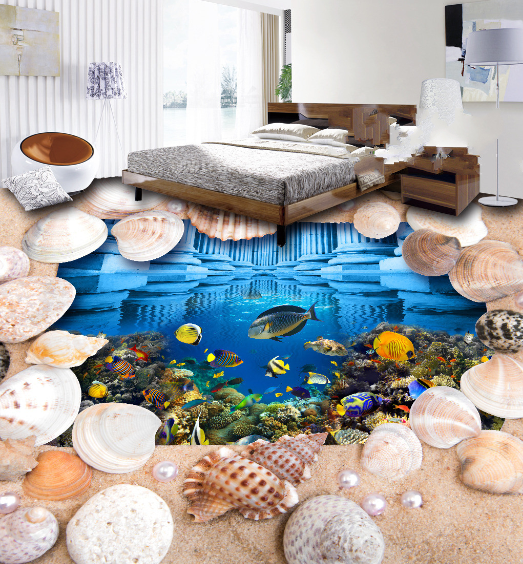 3D Ocean Mirror Floor Mural Wallpaper AJ Wallpaper 2