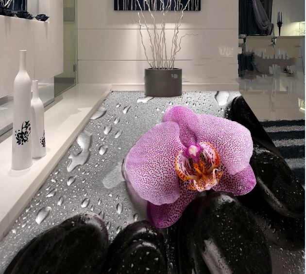 3D Lonely Flower 465 Floor Mural Wallpaper Murals Rug & Mat Print Epoxy waterproof bath floor