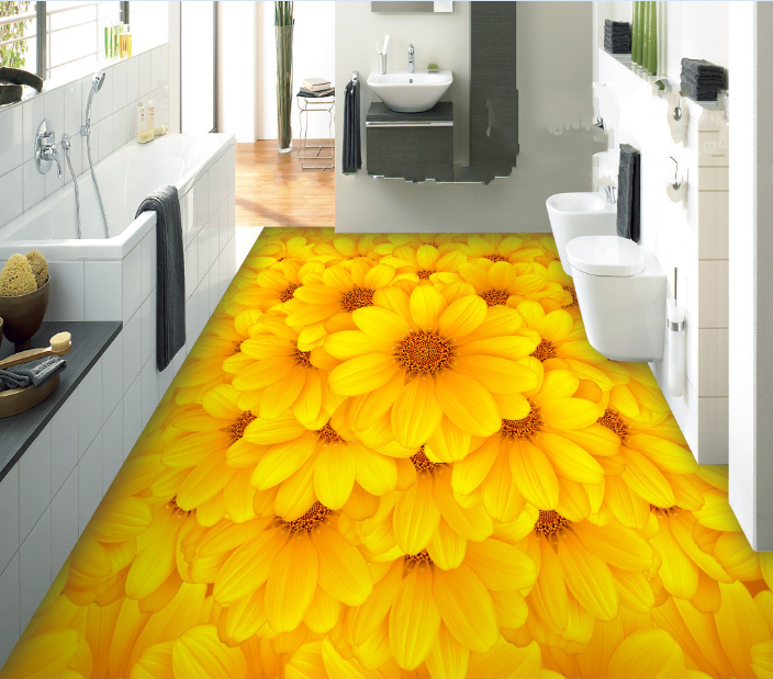 3D Bright Blossoms Floor Mural Wallpaper AJ Wallpaper 2