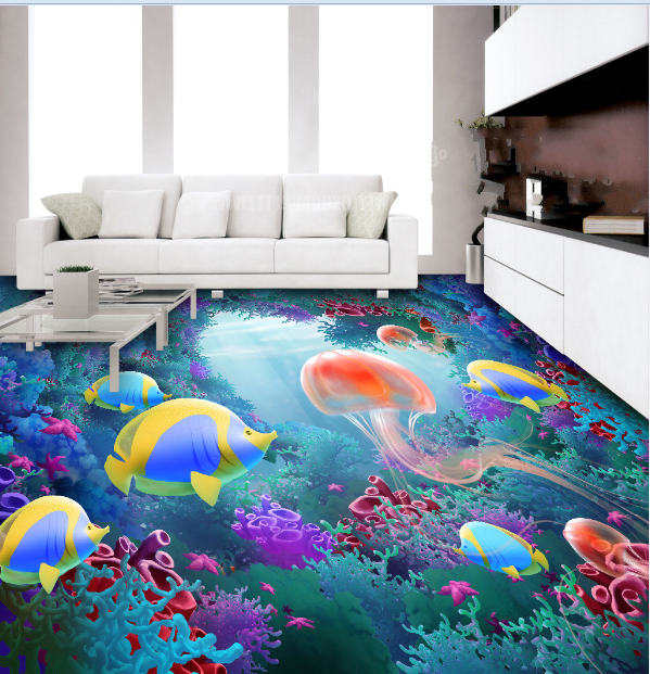 3D Underwater World 459 Floor Mural Wallpaper Murals Rug & Mat Print Epoxy waterproof bath floor