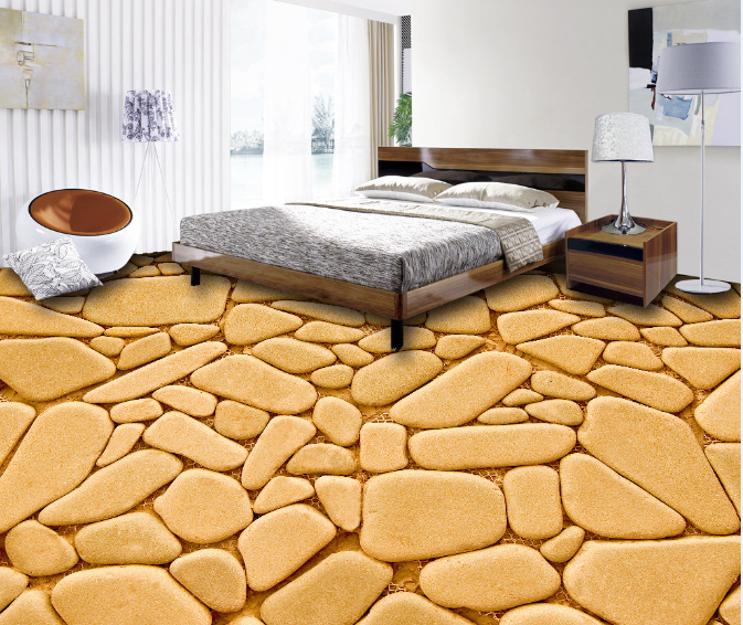 3D Flat Stones Floor Mural Wallpaper AJ Wallpaper 2