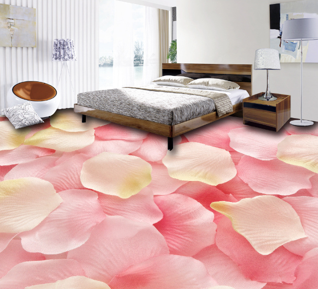 3D Pink Petals 449 Floor Mural Wallpaper Murals Rug & Mat Print Epoxy waterproof bath floor