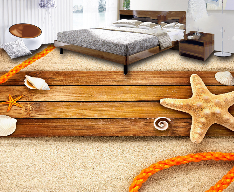 3D Beautiful Starfish Floor Mural Wallpaper AJ Wallpaper 2