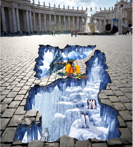 3D Iceberg Penguin 440 Floor Mural Wallpaper Murals Rug & Mat Print Epoxy waterproof bath floor