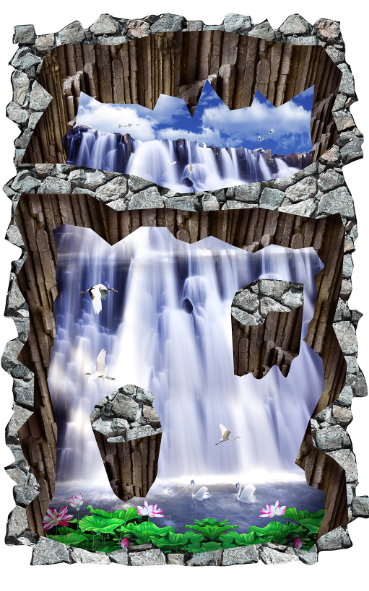 3D Great Waterfall Floor Mural Wallpaper AJ Wallpaper 2