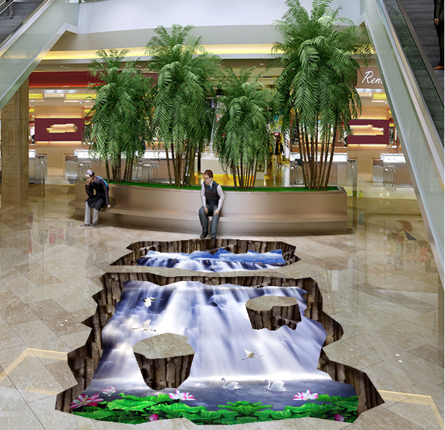 3D Great Waterfall Floor Mural Wallpaper AJ Wallpaper 2