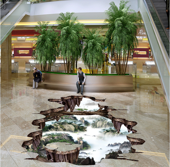 3D Clouds And Mistr 438 Floor Mural Wallpaper Murals Rug & Mat Print Epoxy waterproof bath floor