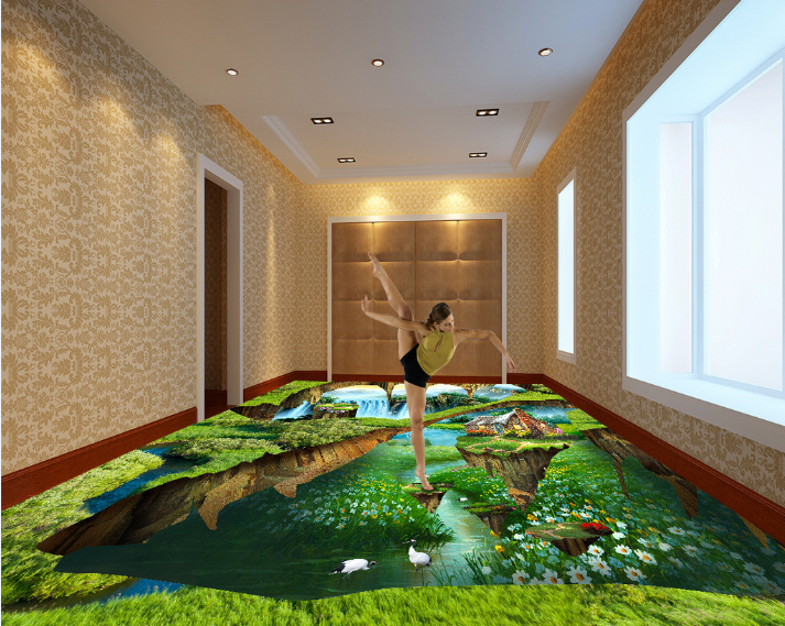 3D Green Mountains 437 Floor Mural Wallpaper Murals Rug & Mat Print Epoxy waterproof bath floor