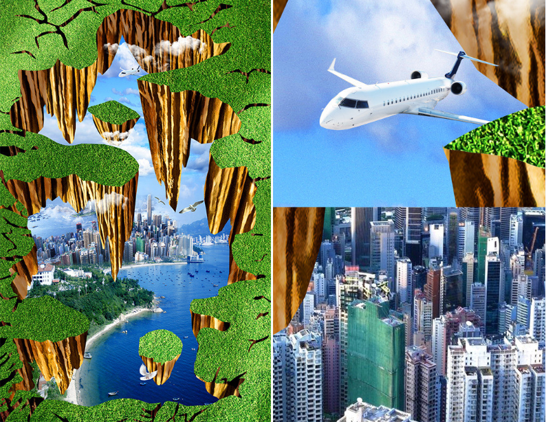 3D City Sky Floor Mural Wallpaper AJ Wallpaper 2