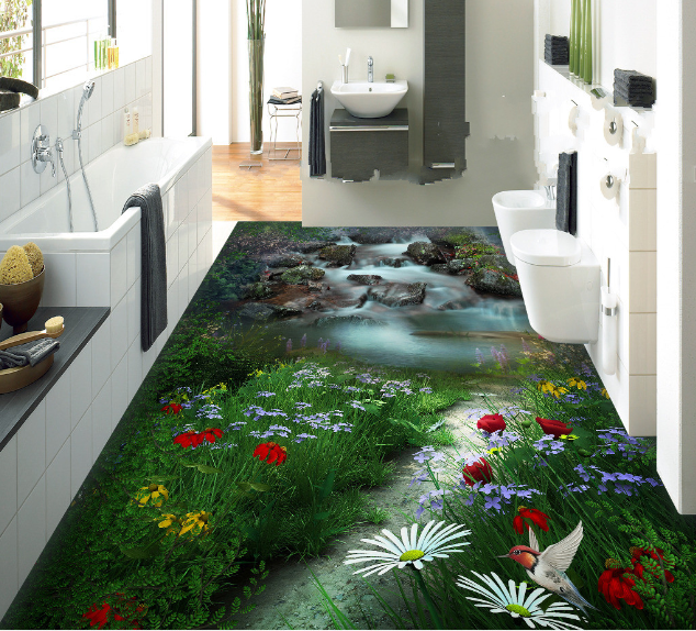 3D Flower Bush 419 Floor Mural Wallpaper Murals Rug & Mat Print Epoxy waterproof bath floor
