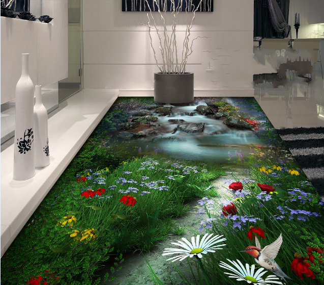 3D Flower Bush 419 Floor Mural Wallpaper Murals Rug & Mat Print Epoxy waterproof bath floor