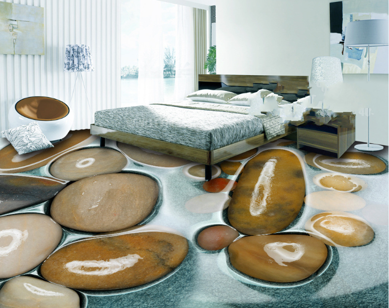 3D Large Pebbles 416 Floor Mural Wallpaper Murals Rug & Mat Print Epoxy waterproof bath floor
