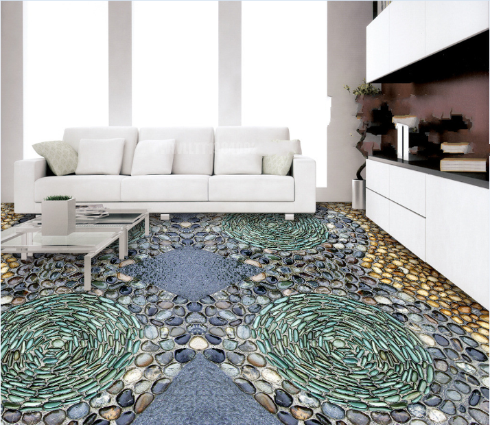 3D Pebbles Ground Floor Mural Wallpaper AJ Wallpaper 2