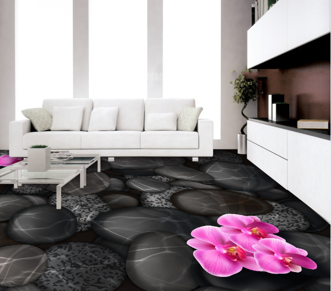 3D Black Pebbles 407 Floor Mural Wallpaper Murals Rug & Mat Print Epoxy waterproof bath floor