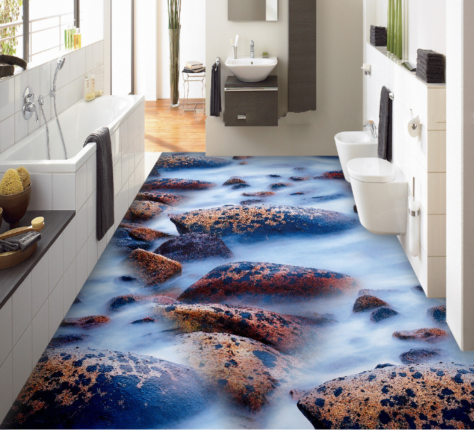 3D Cloudy Stone 406 Floor Mural Wallpaper Murals Rug & Mat Print Epoxy waterproof bath floor