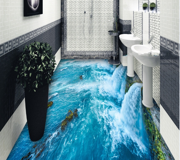 3D Azure Ocean Current 404 Floor Mural Wallpaper Murals Rug & Mat Print Epoxy waterproof bath floor