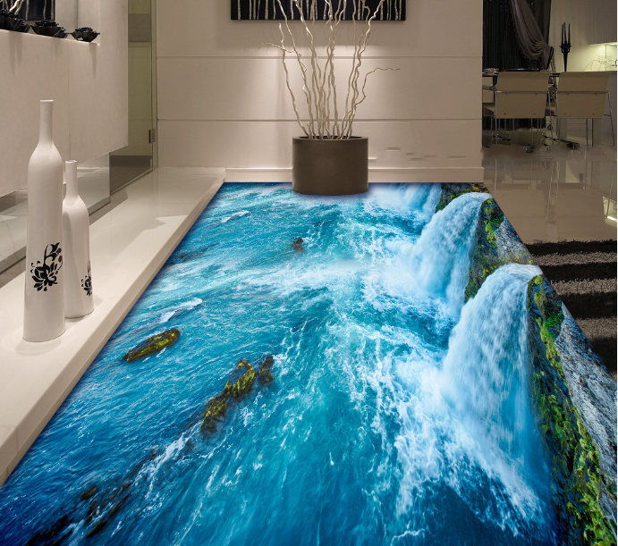 3D Azure Ocean Current 404 Floor Mural Wallpaper Murals Rug & Mat Print Epoxy waterproof bath floor