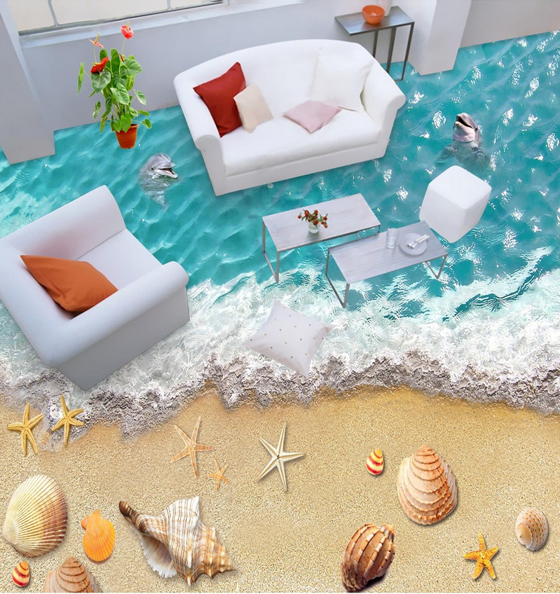 3D Glorious Beach Floor Mural Wallpaper AJ Wallpaper 2