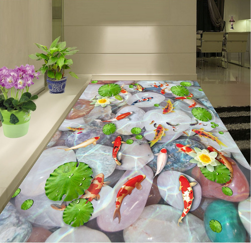 3D Crystal Clear Pond Floor Mural Wallpaper AJ Wallpaper 2