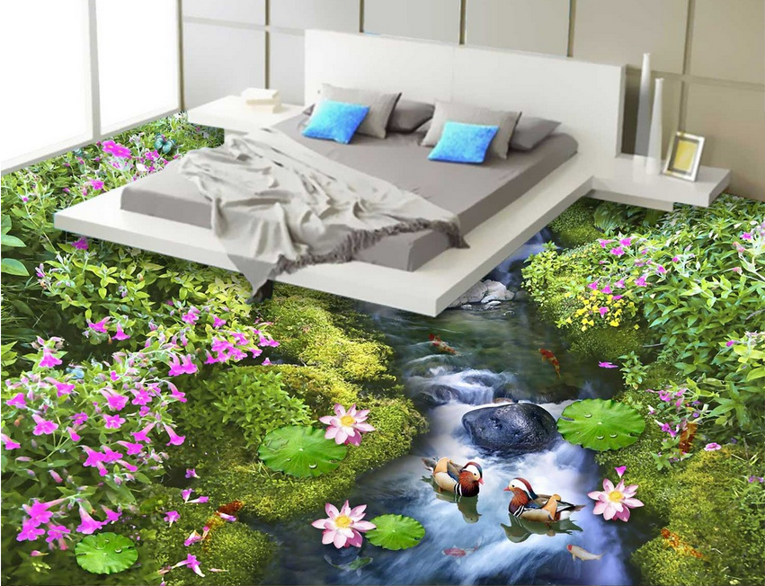 3D Wild Stream Floor Mural Wallpaper AJ Wallpaper 2