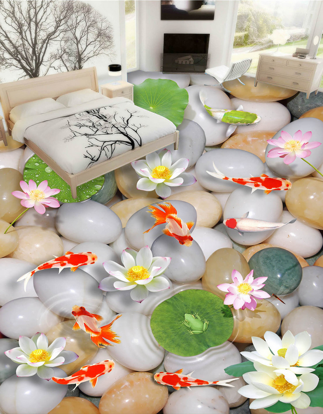 3D Smooth Pebbles Floor Mural Wallpaper AJ Wallpaper 2