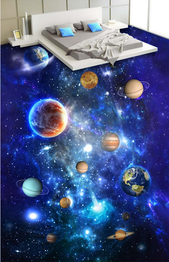 3D Dazzling Space Floor Mural Wallpaper AJ Wallpaper 2