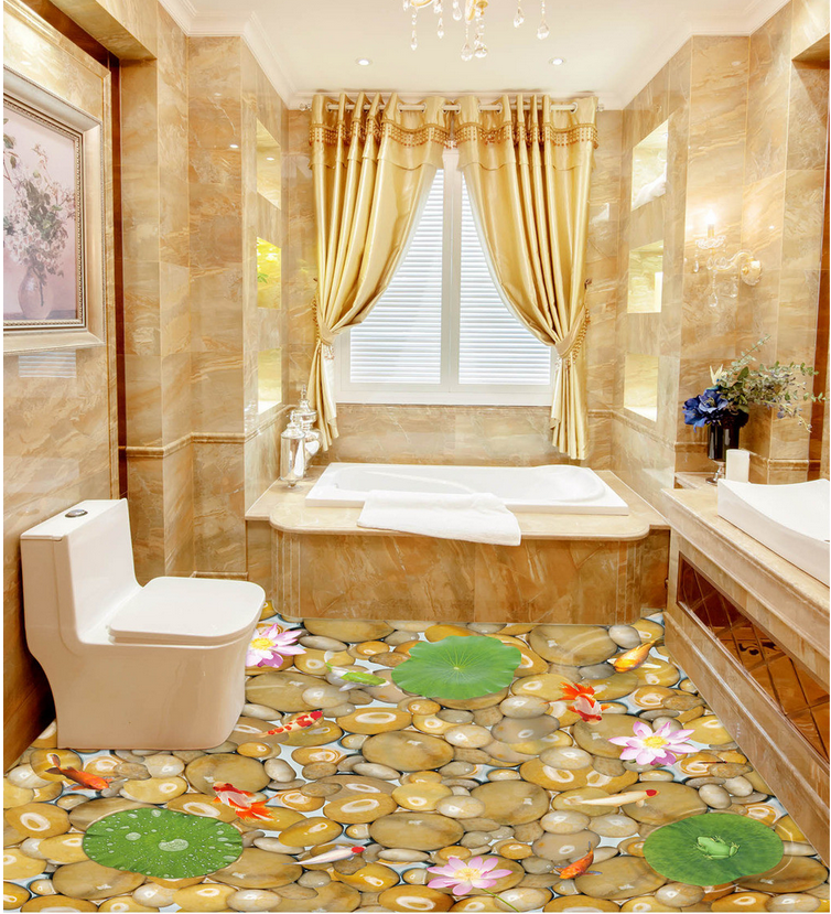 3D Pebbles Floor Mural Wallpaper AJ Wallpaper 2