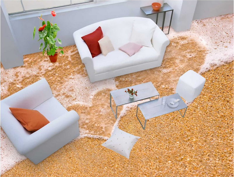 3D Romantic Beach Floor Mural Wallpaper AJ Wallpaper 2