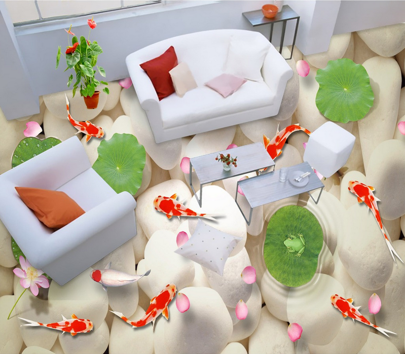 3D Elegant Pebbles Floor Mural Wallpaper AJ Wallpaper 2