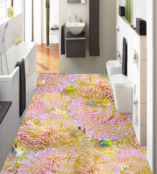 3D Shining Corals Floor Mural Wallpaper AJ Wallpaper 2