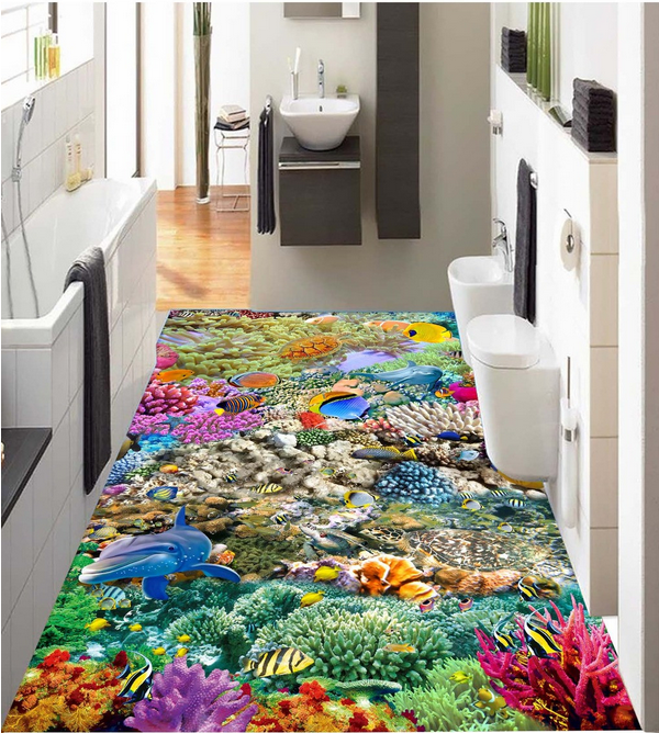 3D Bright Colorful Sea Floor Mural Wallpaper AJ Wallpaper 2