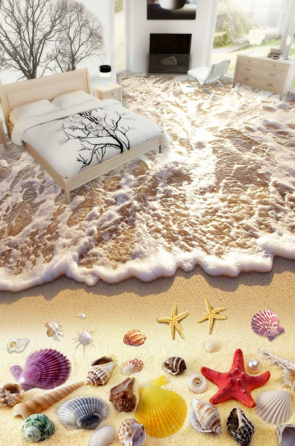 3D Beach Beautiful Treasures Floor Mural Wallpaper AJ Wallpaper 2