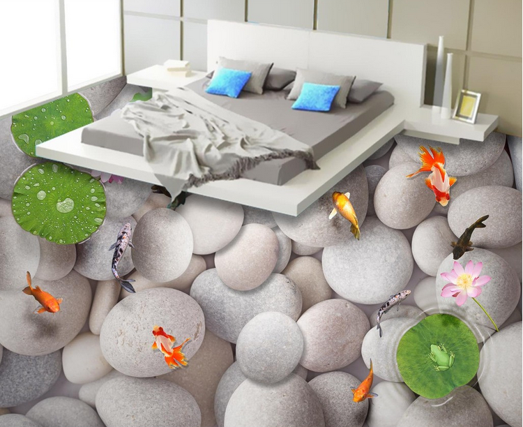 3D Round Pebbles Floor Mural Wallpaper AJ Wallpaper 2