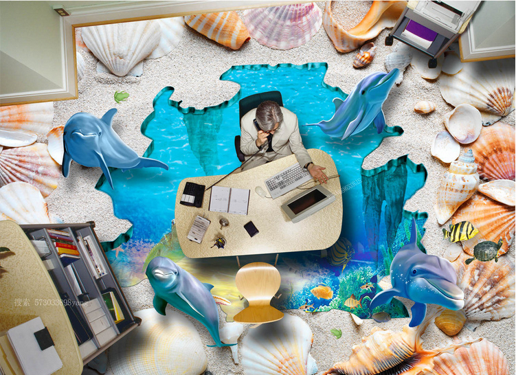 3D Special Beach Floor Mural Wallpaper AJ Wallpaper 2
