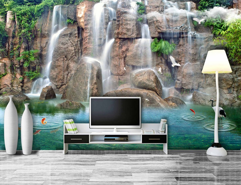 Flowing Waterfalls Wallpaper AJ Wallpaper 2