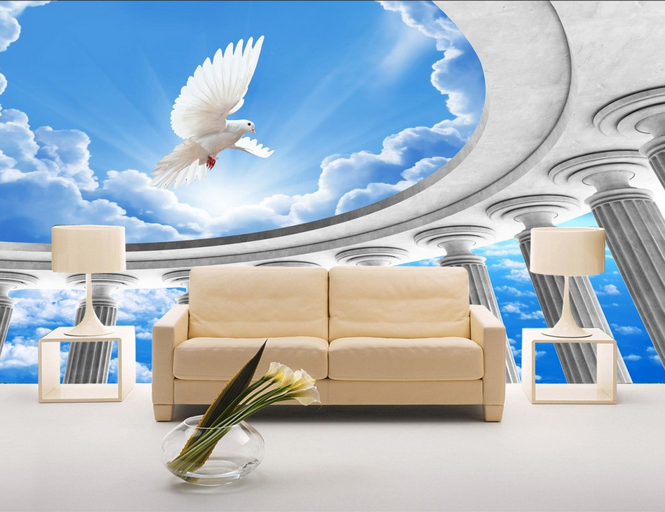 Dove And Columns Wallpaper AJ Wallpaper