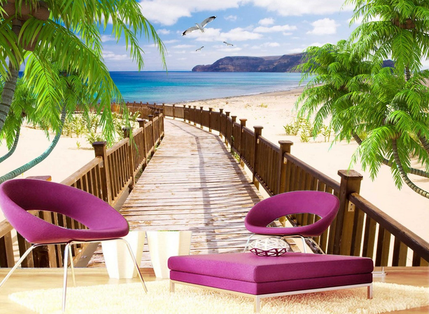 Beach Long Wood Corridor Wallpaper AJ Wallpaper