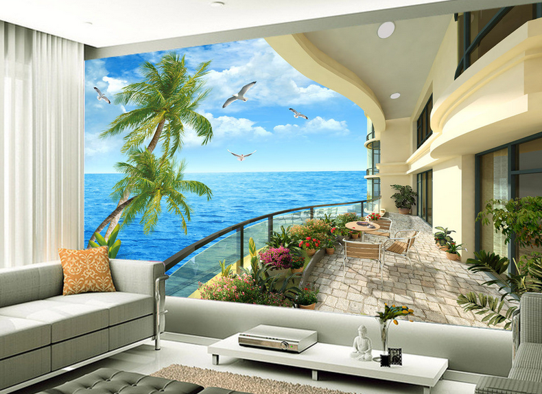 Balcony Beautiful Ocean Wallpaper AJ Wallpaper