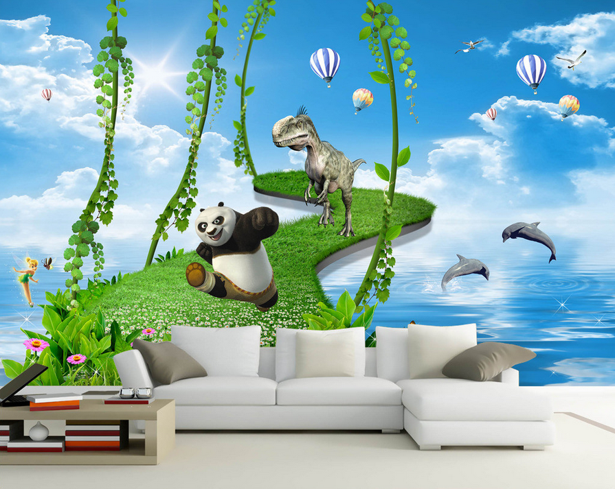 Panda With Dinosaur Wallpaper AJ Wallpaper 2