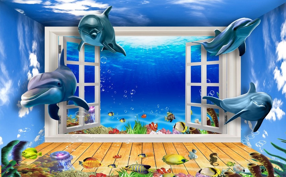 Sea Swimming Dolphins Wallpaper AJ Wallpaper