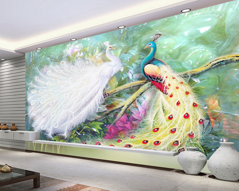 Two Beautiful Peacocks Wallpaper AJ Wallpaper 2