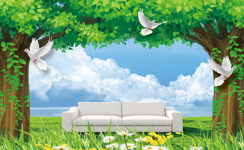 Lawn Doves Wallpaper AJ Wallpaper