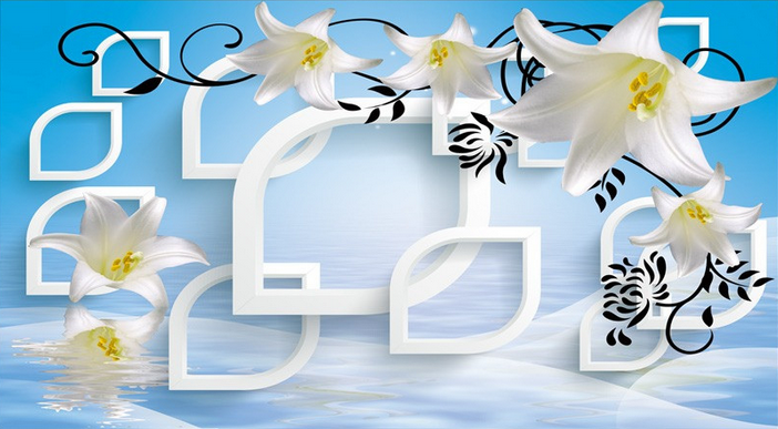 Lilies And Patterns Wallpaper AJ Wallpaper