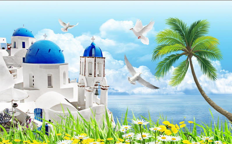 Sea Coast Beautiful Church Wallpaper AJ Wallpaper