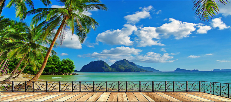 Balcony Beautiful Beach Wallpaper AJ Wallpaper