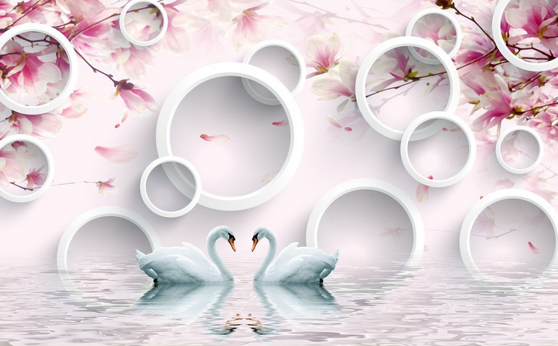 Swans And Circles Wallpaper AJ Wallpaper
