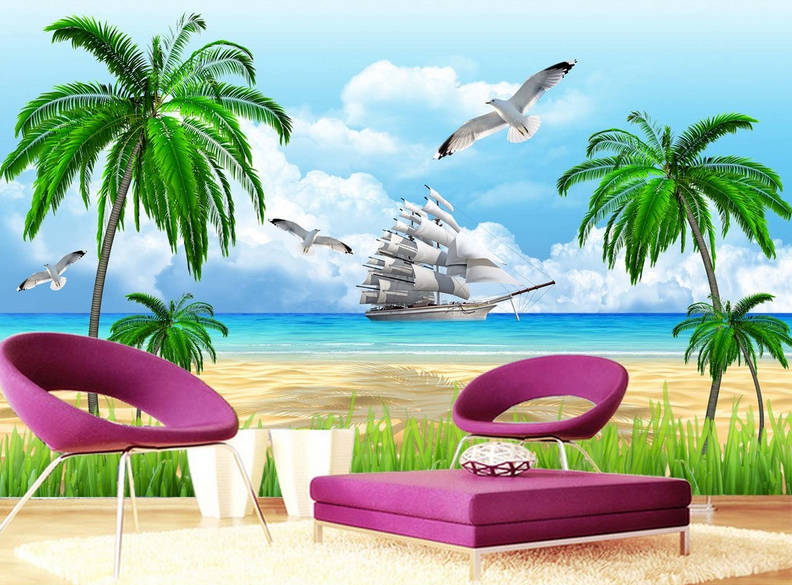 Beach And Sea Galleon Wallpaper AJ Wallpaper